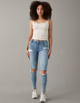 Женские джинсы American Eagle AE Next Level Ripped Curvy Jegging — фото 4