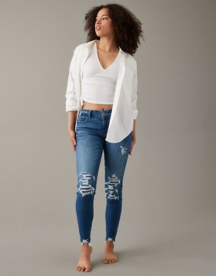 Ripped Denim Jeggings – Pg2 Boutique