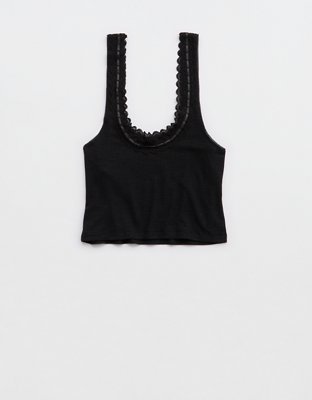 Superchill Cotton Rib Lace Tank Top