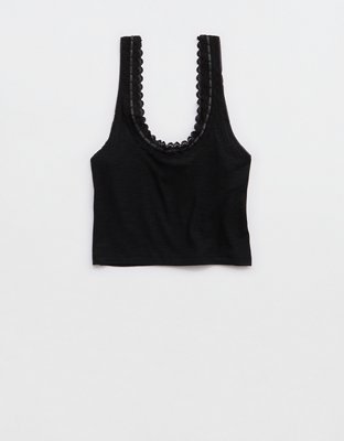 Superchill Cotton Rib Lace Tank Top