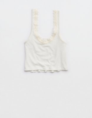 Superchill Cotton Rib Lace Tank Top