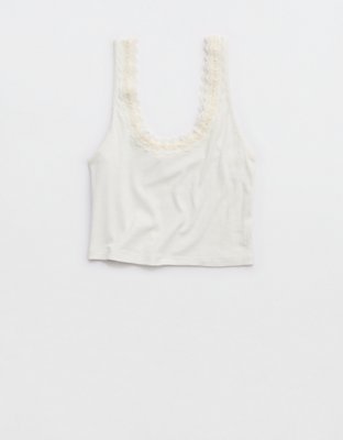 Superchill Cotton Rib Lace Tank Top