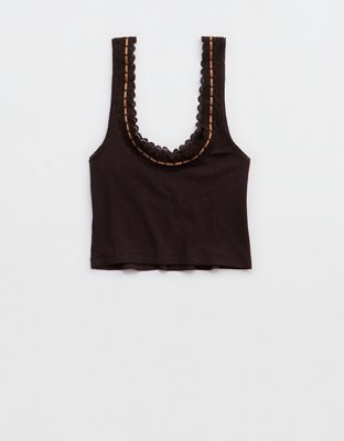 Superchill Cotton Rib Lace Tank Top