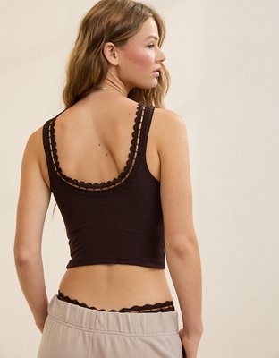 Superchill Cotton Rib Lace Tank Top