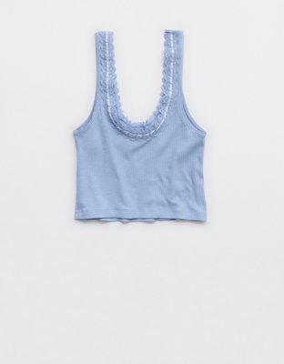 Superchill Cotton Rib Lace Tank Top