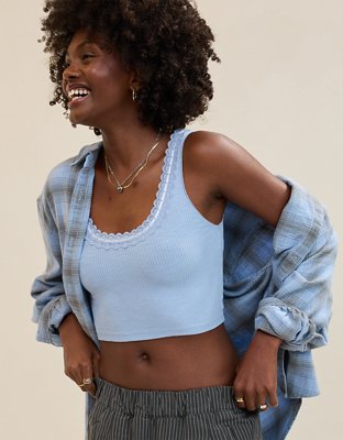 Superchill Cotton Rib Lace Tank Top