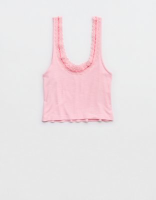 Superchill Cotton Rib Lace Tank Top