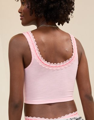 Superchill Cotton Rib Lace Tank Top