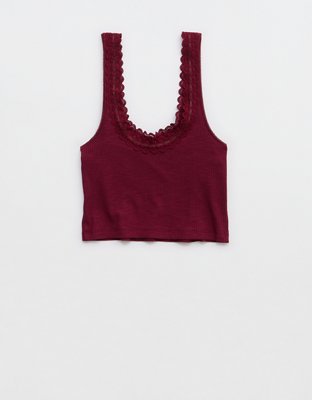 Superchill Cotton Rib Lace Tank Top