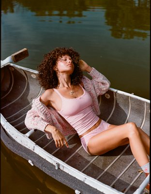 Superchill Cotton Heart Jacquard Tank Top | Aerie