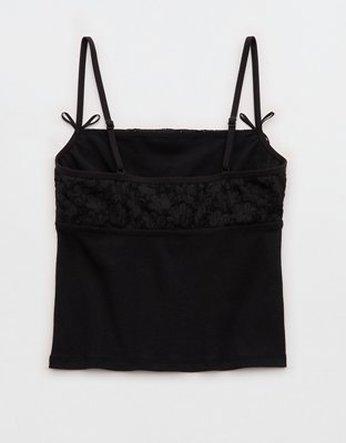 Superchill Cotton Rib Festival Lace Tank Top | Aerie