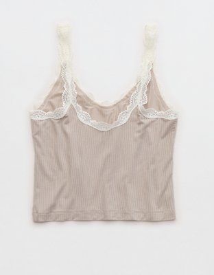 Superchill Modal Rib Lace Trim Tank Top