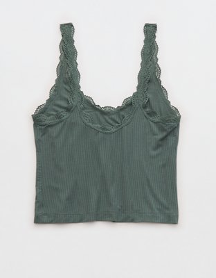 Superchill Modal Rib Lace Trim Tank Top | Aerie