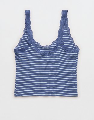 Superchill Modal Rib Lace Trim Tank Top