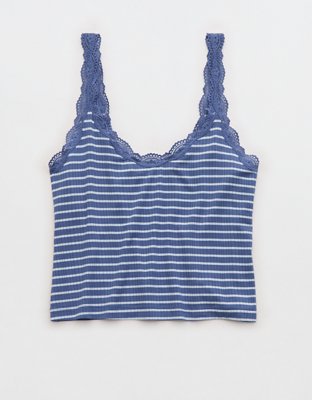 Superchill Modal Rib Lace Trim Tank Top