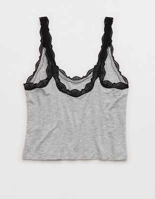 Superchill Modal Rib Lace Trim Tank Top | Aerie