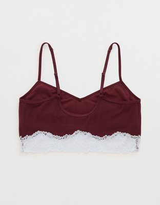 OVERSLEPT by Aerie Real Soft® Ribbed Lace Bra Top