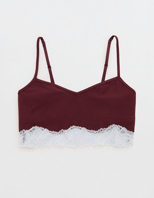 OVERSLEPT by Aerie Real Soft® Ribbed Lace Bra Top