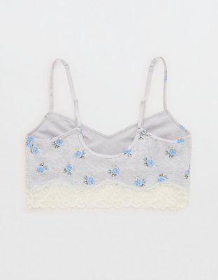 OVERSLEPT by Aerie Real Soft® Ribbed Lace Bra Top