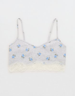 OVERSLEPT by Aerie Real Soft® Ribbed Lace Bra Top