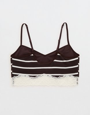 OVERSLEPT by Aerie Real Soft® Ribbed Lace Bra Top