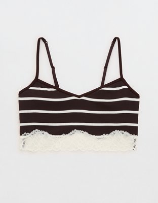 OVERSLEPT by Aerie Real Soft® Ribbed Lace Bra Top