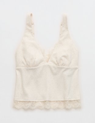 Superchill Cotton Rib Lace Tank Top