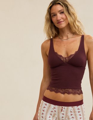 Superchill Cotton Rib Lace Tank Top