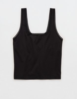 Superchill Cotton Lace Trim Tank Top