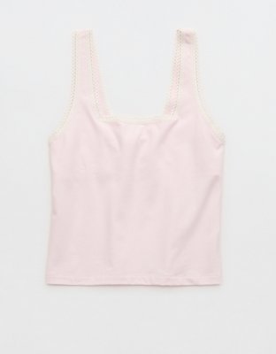 Superchill Cotton Lace Trim Tank Top
