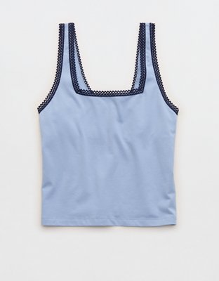 Superchill Cotton Lace Trim Tank Top