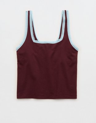 Superchill Cotton Lace Trim Tank Top