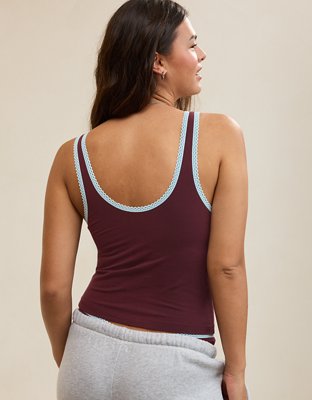Superchill Cotton Lace Trim Tank Top