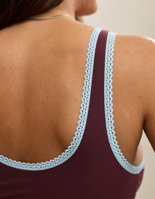 Superchill Cotton Lace Trim Tank Top