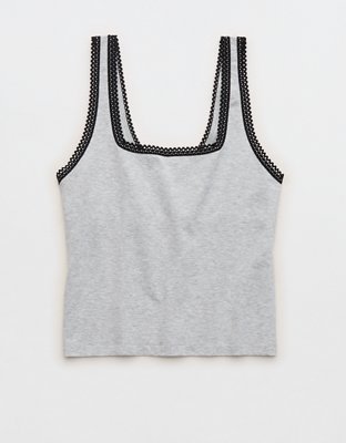 Superchill Cotton Lace Trim Tank Top