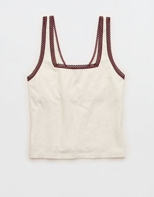 Superchill Cotton Lace Trim Tank Top