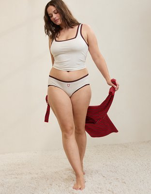 Женский топ Aerie Superchill Cotton Lace Trim, цвет: Меланжевый морозный — фото 4