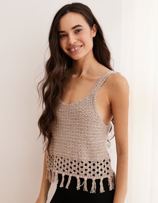 Aerie Crochet Sweater Tank