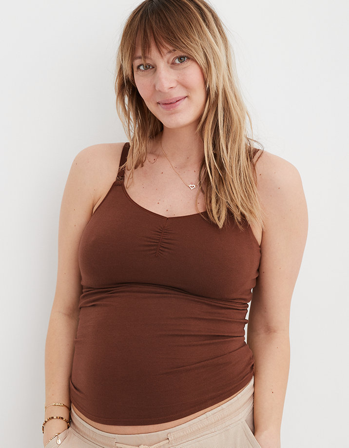 Cotton Nursing Tank Tops Maternity Cami with Shelf Bra Breastfeeding Shirts  Pregnancy Clothes