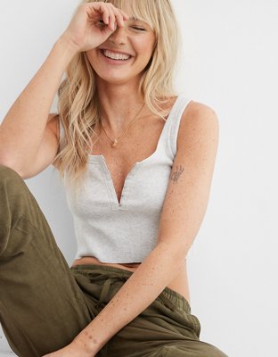 Aerie Hook & Eye Cropped Tank Top