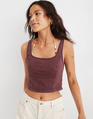 Aerie Corset Cropped Tank Top