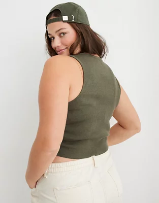 Aerie Rouchy Rib Tank Top