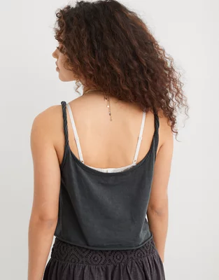 Aerie Cropped Twisted Tank Top