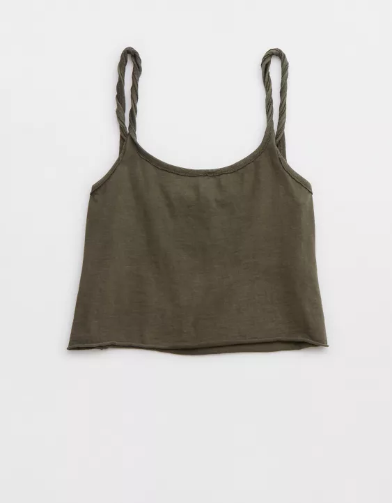 Aerie Cropped Twisted Tank Top