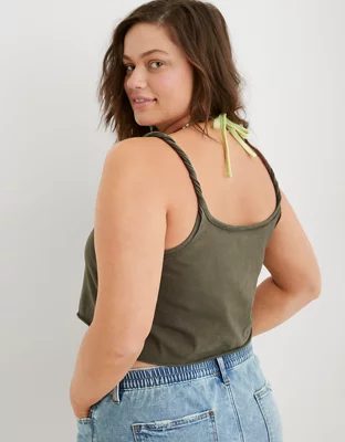 Aerie Cropped Twisted Tank Top