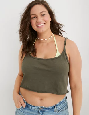 Aerie Cropped Twisted Tank Top
