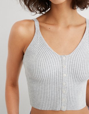 Aerie Button Front Sweater Tank Top