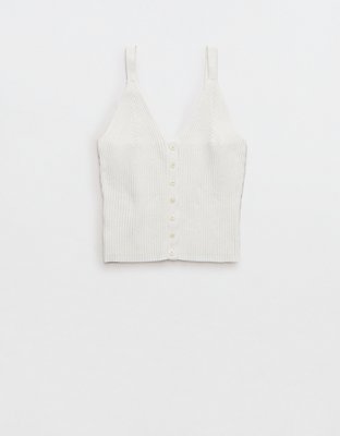 Aerie Button Front Sweater Tank Top