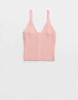 Aerie Button Front Sweater Tank Top