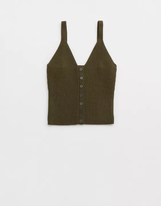 Aerie Button Front Sweater Tank Top